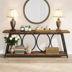 Tavolo Console Lungo 180 cm con Piedini Regolabili Tavolo d'Appoggio Multifunzionale
