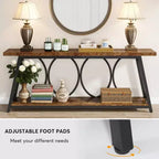 Tavolo Console Lungo 180 cm con Piedini Regolabili Tavolo d'Appoggio Multifunzionale