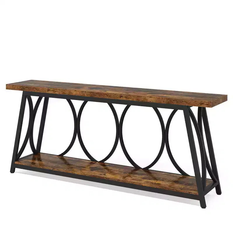 Tavolo Console Lungo 180 cm con Piedini Regolabili Tavolo d'Appoggio Multifunzionale
