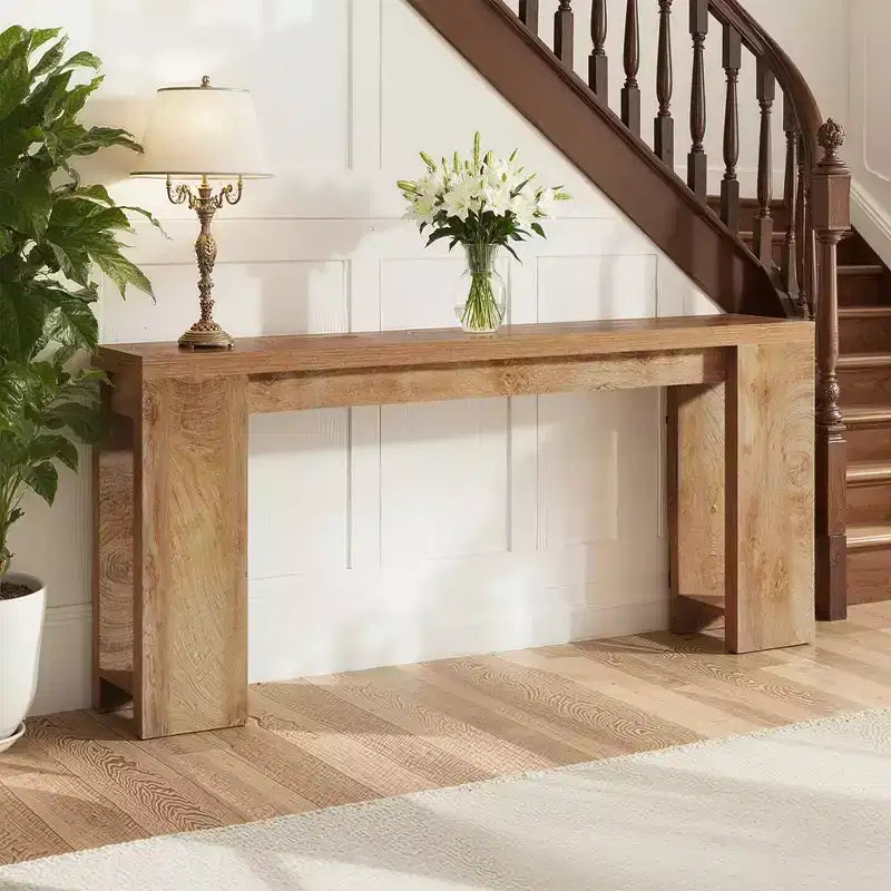 Consolle classica in stile rustico, con piano rinforzato e struttura robusta
