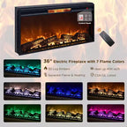 Mobile porta TV con caminetto da 75", centro multimediale con caminetto, telecomando, 7 tipi di fiamme 3D e luci a LED, 2 cassetti, porta scorrevole a fienile