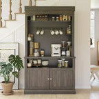 Mobile credenza da cucina da 72 pollici con contenitore, mobile bar da caffè con luci LED