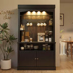 Mobile credenza da cucina da 72 pollici con contenitore, mobile bar da caffè con luci LED