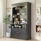 Mobile credenza da cucina da 72 pollici con contenitore, mobile bar da caffè con luci LED