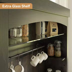 Mobile credenza da cucina da 72 pollici con contenitore, mobile bar da caffè con luci LED