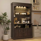 Mobile credenza da cucina da 72 pollici con contenitore, mobile bar da caffè con luci LED