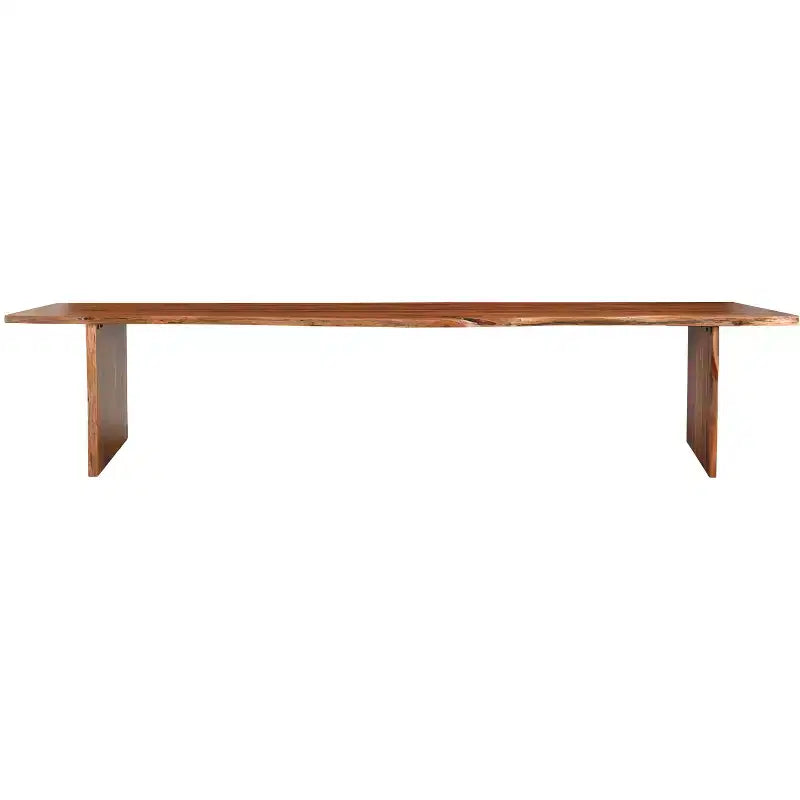 Panca da pranzo 60 Brown in legno massello con bordo naturale