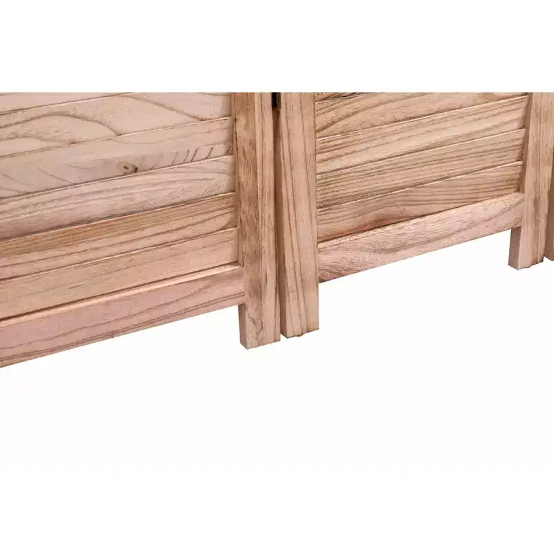 Divisorio a 4 pannelli in legno massello pieghevole, colore naturale, per casa e ufficio 140x165 cm