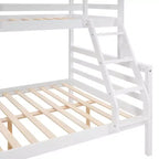 Letto a castello a due piazze con scaletta Telaio in legno con sponde alte per bambini Non è necessaria la rete a molle Robusto e salvaspazio Bianco