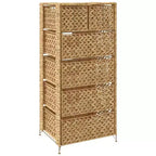 Mobile Contenitore con 6 Cesti in Giacinto d'Acqua - 18,5 x 14,6 x 39,4