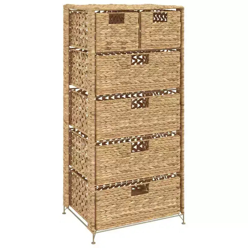 Mobile Contenitore con 6 Cesti in Giacinto d'Acqua - 18,5 x 14,6 x 39,4