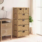 Mobile Contenitore con 6 Cesti in Giacinto d'Acqua - 18,5 x 14,6 x 39,4