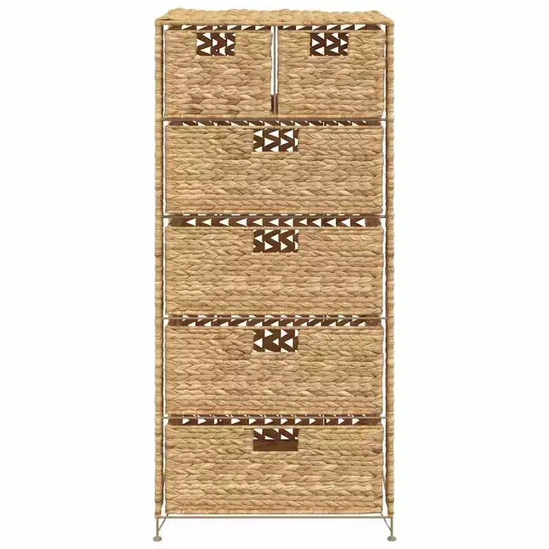 Mobile Contenitore con 6 Cesti in Giacinto d'Acqua - 18,5 x 14,6 x 39,4