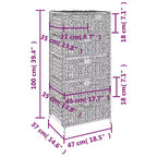 Mobile Contenitore con 6 Cesti in Giacinto d'Acqua - 18,5 x 14,6 x 39,4