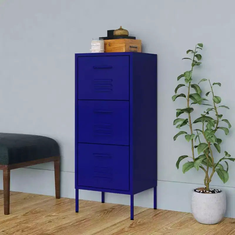 Mobile di Stoccaggio Acciaio Blu Navy Piedini Regolabili Medi - Blu Navy
