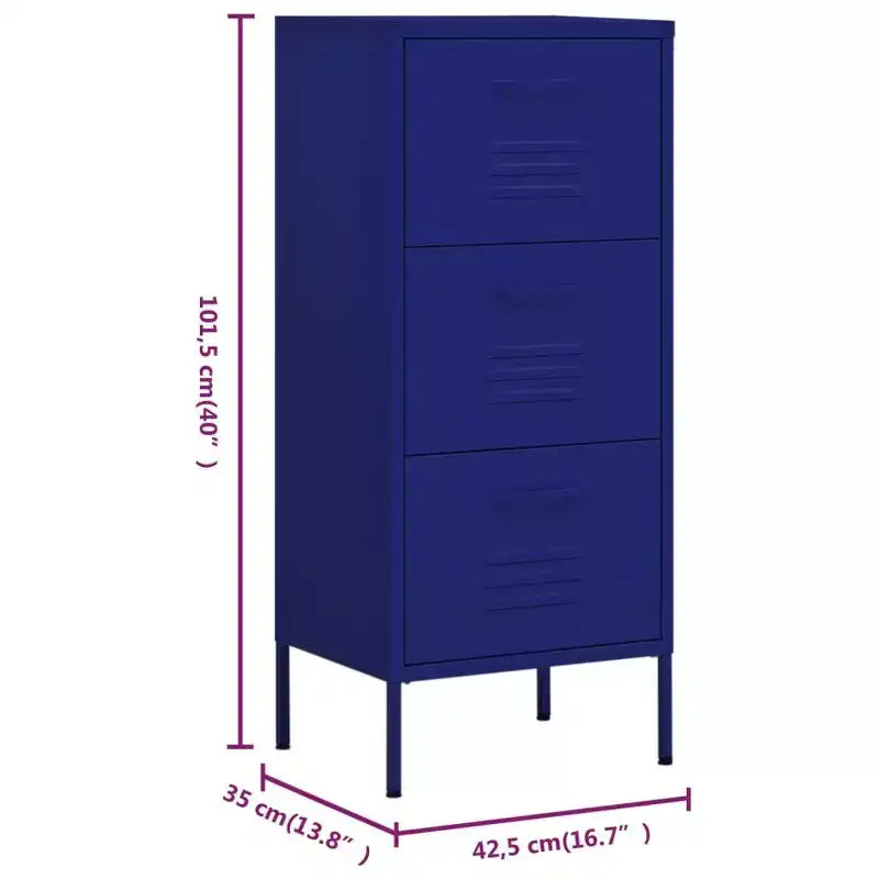 Mobile di Stoccaggio Acciaio Blu Navy Piedini Regolabili Medi - Blu Navy