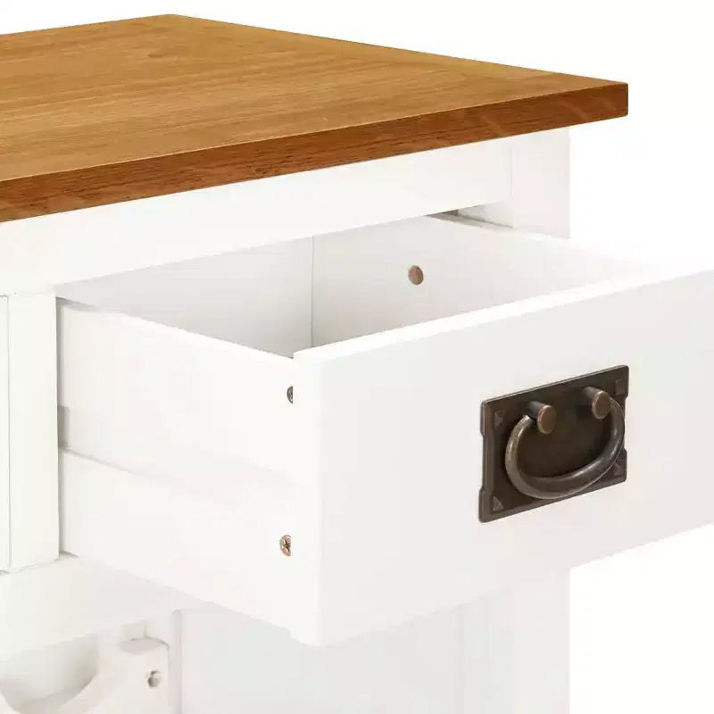 Portabottiglie per armadietto del vino con 2 cassetti, mobile bar da terra in massello di rovere