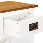 Portabottiglie per armadietto del vino con 2 cassetti, mobile bar da terra in massello di rovere