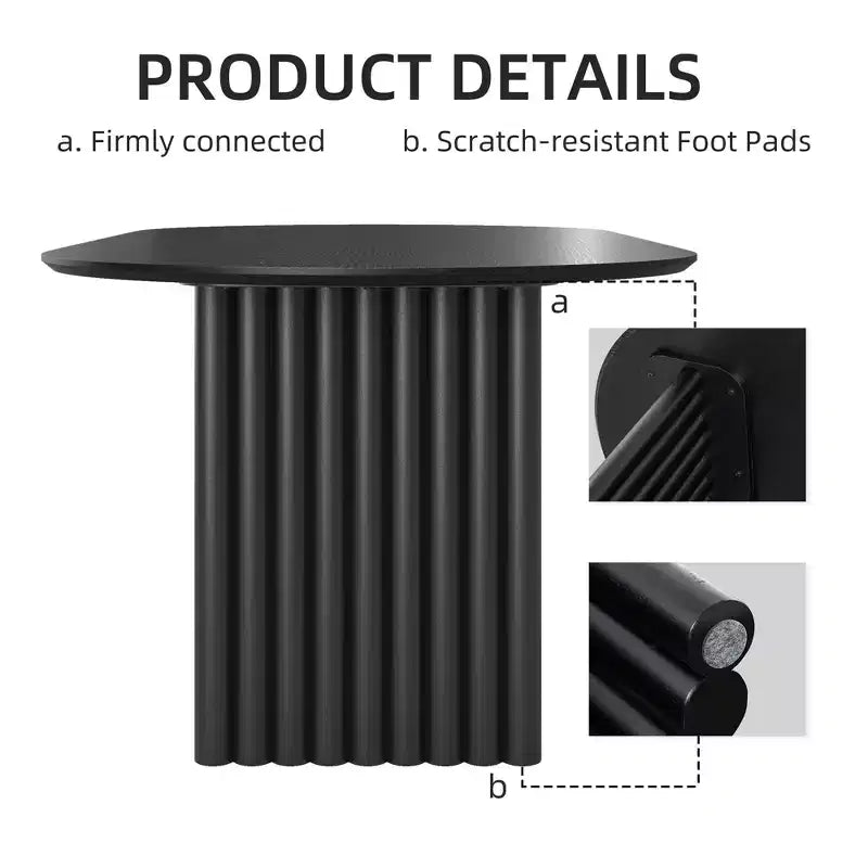 Tavolo da pranzo ovale in legno 67 x 33.5 per cucina con piano antigraffio e gambe a strisce, stile moderno coloniale, per soggiorno e cucina, colore nero