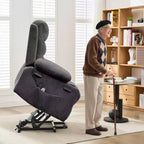 Poltrona Reclinabile Elettrica con Funzione Power Lift, Massaggio e Riscaldamento, per Anziani, con Alzata Assistita, Portabicchieri e Tasca Laterale, per Soggiorno