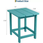 Tavolino quadrato da esterno in HDPE - Tavolino laterale Adirondack resistente per spiaggia, veranda - Resistente alle intemperie e facile da montare