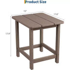 Tavolino quadrato da esterno in HDPE - Tavolino laterale Adirondack resistente per spiaggia, veranda - Resistente alle intemperie e facile da montare