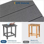Tavolino quadrato da esterno in HDPE - Tavolino laterale Adirondack resistente per spiaggia, veranda - Resistente alle intemperie e facile da montare