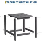 Tavolino quadrato da esterno in HDPE - Tavolino laterale Adirondack resistente per spiaggia, veranda - Resistente alle intemperie e facile da montare