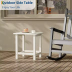Tavolino quadrato da esterno in HDPE - Tavolino laterale Adirondack resistente per spiaggia, veranda - Resistente alle intemperie e facile da montare