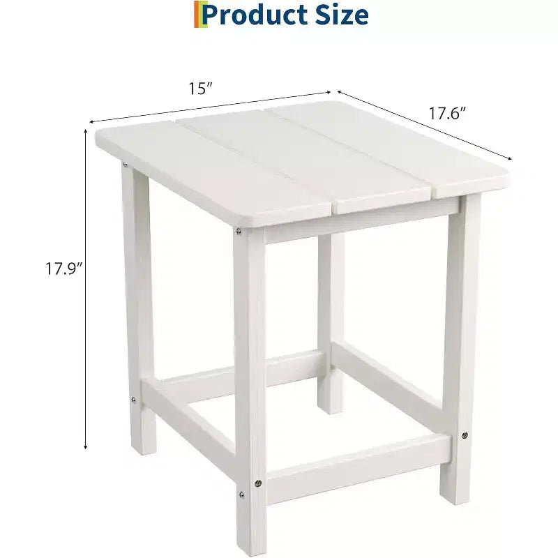 Tavolino quadrato da esterno in HDPE - Tavolino laterale Adirondack resistente per spiaggia, veranda - Resistente alle intemperie e facile da montare