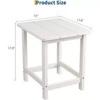 Tavolino quadrato da esterno in HDPE - Tavolino laterale Adirondack resistente per spiaggia, veranda - Resistente alle intemperie e facile da montare