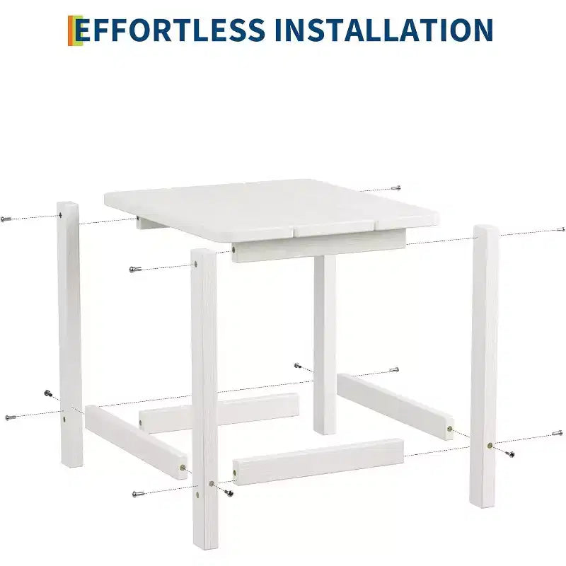Tavolino quadrato da esterno in HDPE - Tavolino laterale Adirondack resistente per spiaggia, veranda - Resistente alle intemperie e facile da montare