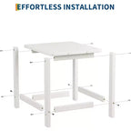 Tavolino quadrato da esterno in HDPE - Tavolino laterale Adirondack resistente per spiaggia, veranda - Resistente alle intemperie e facile da montare