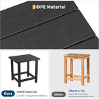 Tavolino quadrato da esterno in HDPE - Tavolino laterale Adirondack resistente per spiaggia, veranda - Resistente alle intemperie e facile da montare