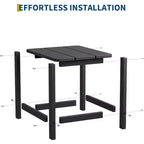 Tavolino quadrato da esterno in HDPE - Tavolino laterale Adirondack resistente per spiaggia, veranda - Resistente alle intemperie e facile da montare