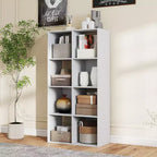Organizer a 8 cubi con pannelli posteriori rimovibili, libreria aperta extra-lunga e robusta da 121 cm, scaffale multiuso