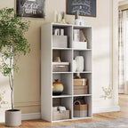 Organizer a 8 cubi con pannelli posteriori rimovibili, libreria aperta extra-lunga e robusta da 121 cm, scaffale multiuso