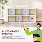 Organizer a 8 cubi con pannelli posteriori rimovibili, libreria aperta extra-lunga e robusta da 121 cm, scaffale multiuso