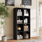 Organizer a 8 cubi con pannelli posteriori rimovibili, libreria aperta extra-lunga e robusta da 121 cm, scaffale multiuso