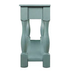 Tavolo consolle lungo 160 cm con 3 cassetti e 1 ripiano inferiore per ingresso e corridoio, blu retrò
