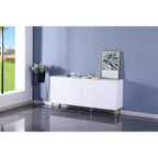Mobile Contenitore a 4 Ante, Armadio Organizer in Legno MDF per Ufficio, Sala da Pranzo, Soggiorno, Cucina, Corridoio, Credenza Versatile Autoportante