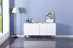 Mobile Contenitore a 4 Ante, Armadio Organizer in Legno MDF per Ufficio, Sala da Pranzo, Soggiorno, Cucina, Corridoio, Credenza Versatile Autoportante