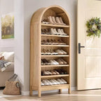 Mobile da esposizione ad arco da fattoria a 7 ripiani con ripiani regolabili, libreria alta ad arco indipendente per cucina, dispensa, soggiorno
