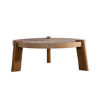 Tavolino da caffè rustico rotondo in legno, tavolino centrale decorativo naturale - ModernLuxe