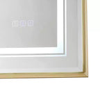 Specchio da bagno a parete a LED touch con vetro float HD, bordo smussato, cornice in alluminio e anti-appannamento, 40x30