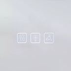 Specchio da bagno a parete a LED touch con vetro float HD, bordo smussato, cornice in alluminio e anti-appannamento, 40x30