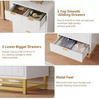 Cassettiera in legno a 5 cassetti con gambe in metallo per camera da letto, soggiorno, ingresso