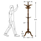 Appendiabiti da terra retrò creativo in legno massello di frassino con 8 ganci, per cappotti/cappelli/sciarpe (soggiorno/camera da letto)
