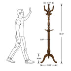 Appendiabiti da terra retrò creativo in legno massello di frassino con 8 ganci, per cappotti/cappelli/sciarpe (soggiorno/camera da letto)
