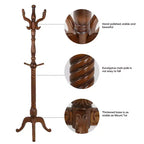 Appendiabiti da terra retrò creativo in legno massello di frassino con 8 ganci, per cappotti/cappelli/sciarpe (soggiorno/camera da letto)
